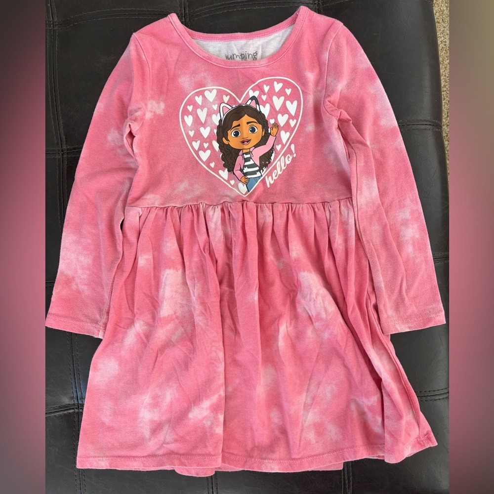 Gabby Dollhouse Jumping Beans Pink Heart Graphic Tee Dress